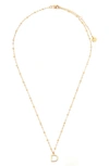 Tess + Tricia Initial Pendant Necklace In Gold D