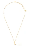 Tess + Tricia Initial Pendant Necklace In Gold L