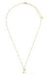 Tess + Tricia Initial Pendant Necklace In Gold Z