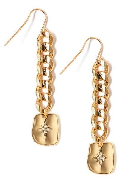 Tess + Tricia Textured Star Drop Earrings In Gold