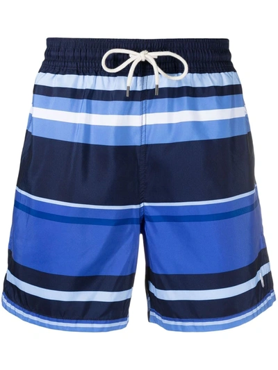 Polo Ralph Lauren Traveller Striped Swim Shorts In Blue