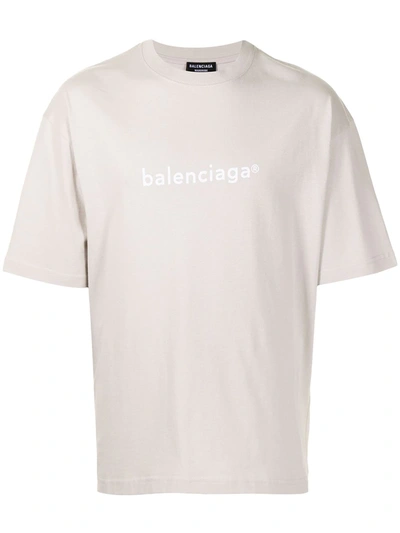 Balenciaga Unisex Light Grey New Copyright T-shirt In Navy/anthracite