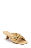 Mercedes Castillo Bianca Square-toe Knotted Metallic Leather Mules In Gold Lamb