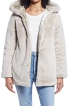 Save The Duck Waterproof Reversible Hooded Faux Fur Coat In 125 Shell Beige