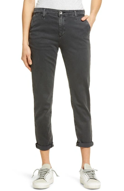 Ag Caden Crop Twill Trousers In Sulfur Twilight