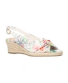 Bella Vita Women's Kimora Espadrille Wedge Sandals Women's Shoes In White Floral