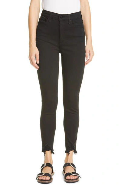 Rag & Bone Nina High Waist Ankle Skinny Jeans In Black