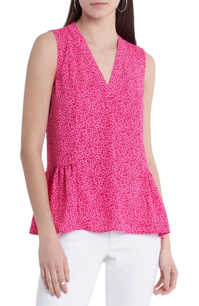 Vince Camuto Floral-print Ruffled Top In Hibiscus