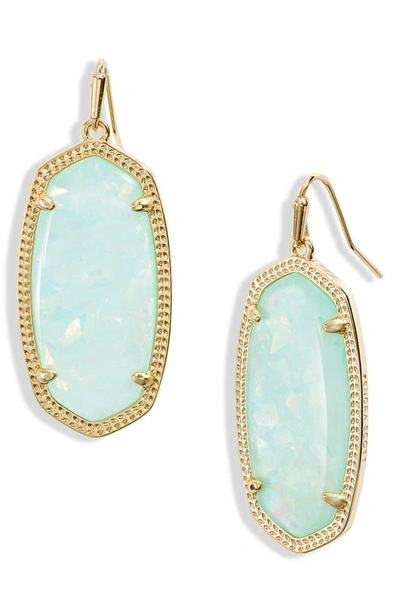 Kendra Scott Elle Filigree Drop Earrings In Gold Iridescent Mint