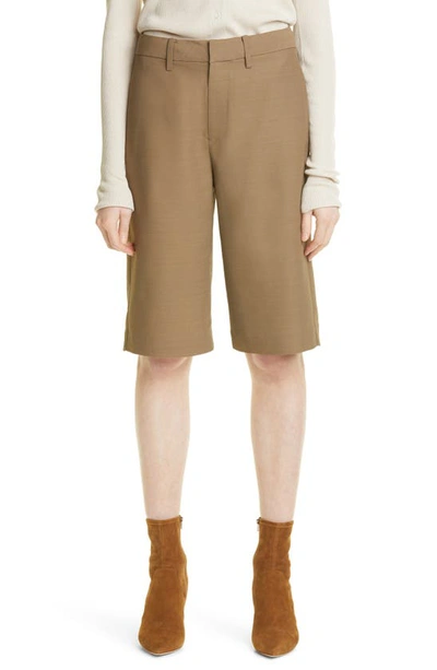 Co Knee Length Woven Shorts In Taupe