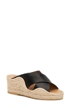 Aquatalia Women's Marina Leather & Espadrille Wedge Sandals In Black