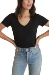 Marine Layer Boyfriend V-neck T-shirt In Black