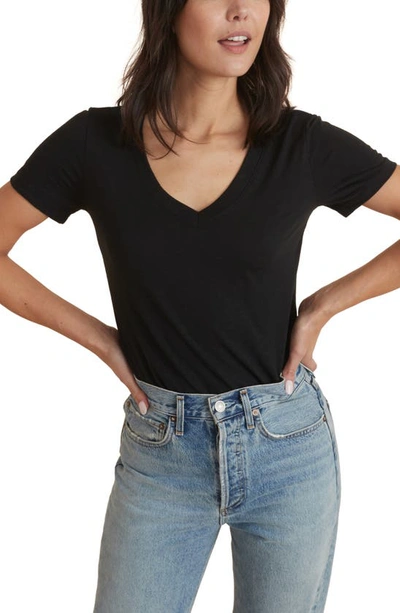Marine Layer Boyfriend V-neck T-shirt In Black