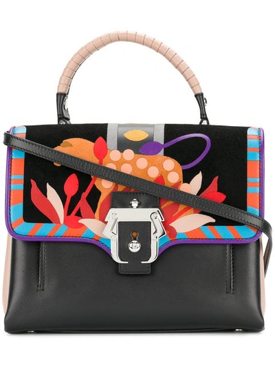 Paula Cademartori Petit Faye Intarsia Leather Bag In Multicolor