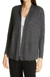 Eileen Fisher Shawl Collar Organic Linen Cardigan In Slate