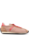 Re/done 70s Runner Panelled Sneakers In Tan And Red