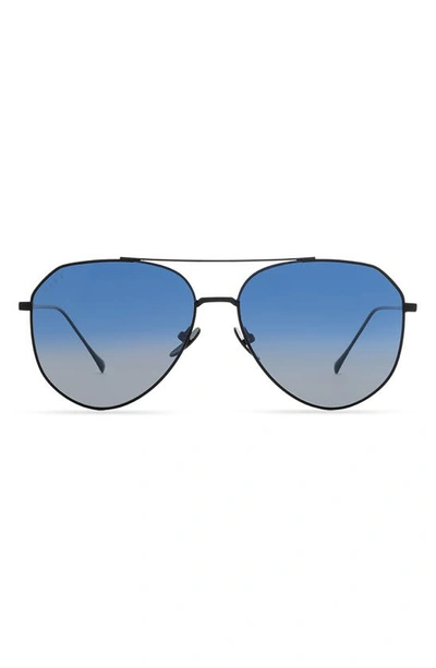 Diff Dash 55mm Gradient Aviator Sunglasses In Brush Gnmetal/ Aegean Gradient