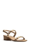 Jon Josef Sawyer Imitation Pearl Sandal In Sand Satin