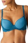 Simone Perele Promesse 3d Underwire Plunge Bra In Baltic Blue