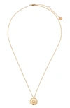 Tess + Tricia Zodiac Pendant Necklace In Gold - Libra