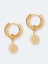 Tess + Tricia Estelle Sun Drop Huggie Hoop Earrings In Gold