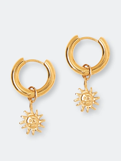 Tess + Tricia Estelle Sun Drop Huggie Hoop Earrings In Gold