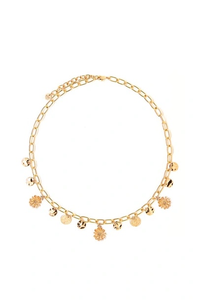 Tess + Tricia Daisy Charm Necklace In Gold