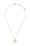 Tess + Tricia Zodiac Pendant Necklace In Gold - Pisces