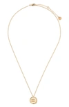 Tess + Tricia Zodiac Pendant Necklace In Gold - Aquarius