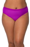 Curvy Couture Sheer Mesh High Cut Briefs In Fierce Violet