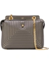 Fendi Dotcom Click Shoulder Bag In Carbone