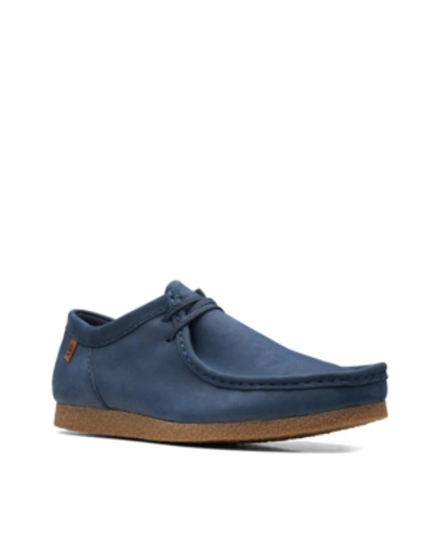 Clarks Shacre Ii Run Mens Leather Casual And Fashion Sneakers In Navy Textile