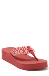 Calvin Klein Women's Meena Beach Slip-on Wedge Flip Flops Women's Shoes In Mrefb