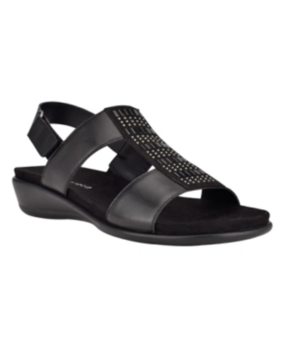 Easy Spirit Women's Hazel Open Toe Slingback Casual Sandals In Black