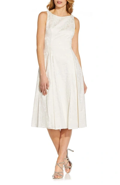 Adrianna Papell Jacquard A-line Cocktail Dress In Ivory | ModeSens