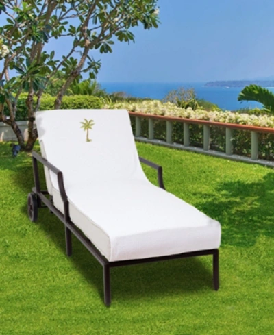 Linum Home Standard Size Chaise Lounge Cover Embroidered With Anchor Bedding In White