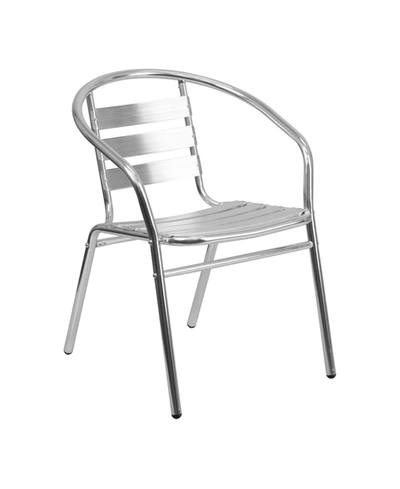 Clickhere2shop Offex Aluminum And Dark Rattan Indoor-outdoor Restaurant Chair In Multi