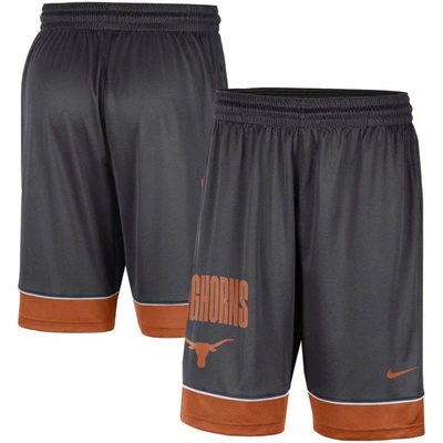 Nike Texas Longhorns Fast Break Shorts In Charcoal,burnt Orange