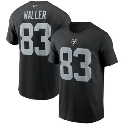 Nike Men's  Darren Waller Black Las Vegas Raiders Name And Number T-shirt