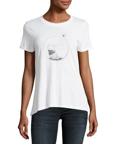 David Lerner Pooh W/ Flying Piglet Graphic Tee In White