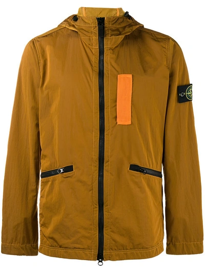 Stone Island Orange Nylon Metal Flock Jacket In Yellow & Orange