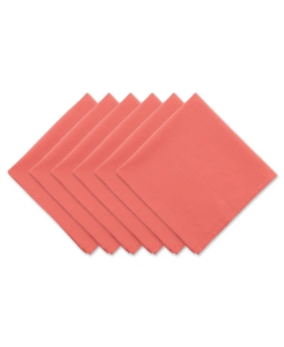 Design Imports Design Import Solid Napkin, Set Of 6 In Coral