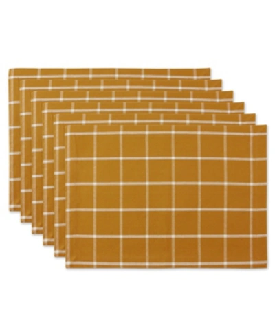 Design Imports Design Import Check Placemat, Set Of 6 In Gold-tone