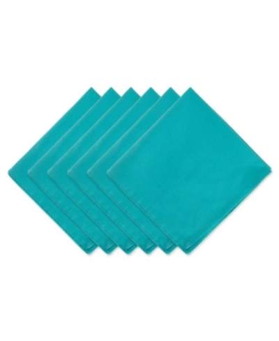 Design Imports Design Import Solid Waters Napkin, Set Of 6 In Aqua