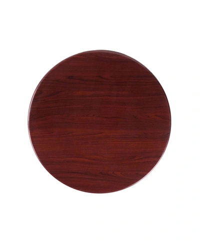 Clickhere2shop Offex 24" Round Resin Mahogany Table Top In Brown