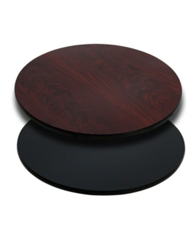 Clickhere2shop 24" Round Table Top With Reversible Laminate Top In Black