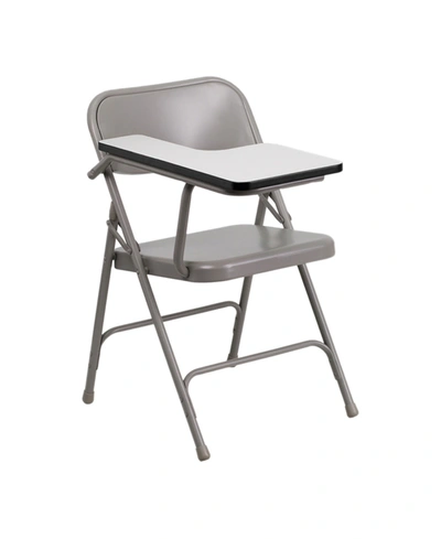 Clickhere2shop Premium Steel Folding Chair With Right Handed Tablet Arm In Multi