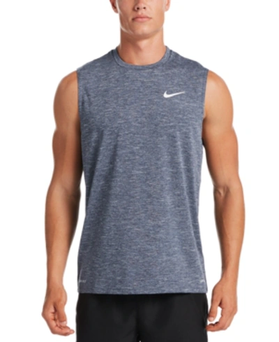 Nike Men's Big & Tall Men's Dri-fit Upf 40+ Heathered Sleeveless Rash Guard In Black