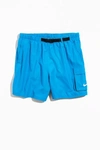 Nike Men's Swim Belted Packable Volley Shorts In Blue