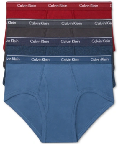 Calvin Klein Men's 4-pack Cotton Classic Briefs In Lacquer, Riverbed Heather, Riverbed, Phantom